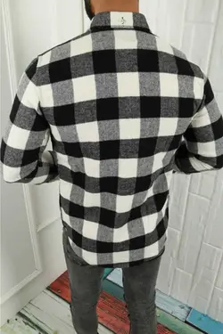 پیراهن طرح‎دار شطرنجی مشکی مردانه برند NG Giyim کد 1668689885