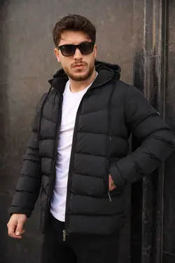 کاپشن بادگیر آب آستر خزدار مردانه مشکی برند Bossago کد 1668682639