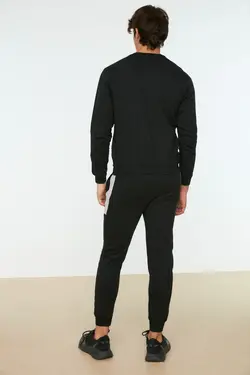 ست لباس راحتی متناسب مردانه مشکی خط‎دار برند TRENDYOL MAN کد 1644473806