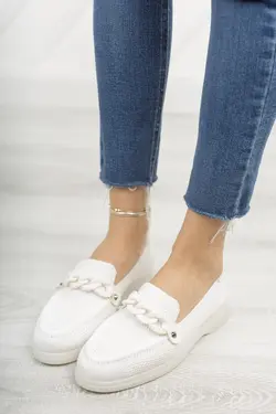 کفش راحتی بافتنی سگک دار زنانه سفید برند Moda Değirmeni کد 1644216696
