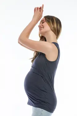 تیشرت بارداری شیردهی سرمه ای برند Perla Blanca کد 1644197228