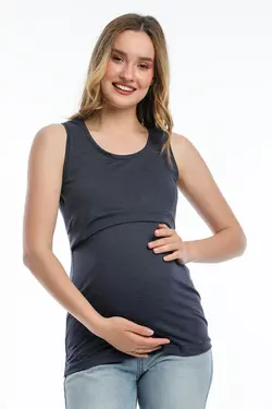 تیشرت بارداری شیردهی سرمه ای برند Perla Blanca کد 1644197228