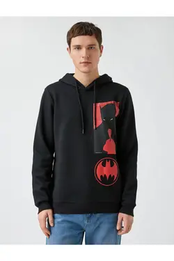 سوییشرت چاپی کلاهدار طرح بتمن برند Koton کد 1643869503