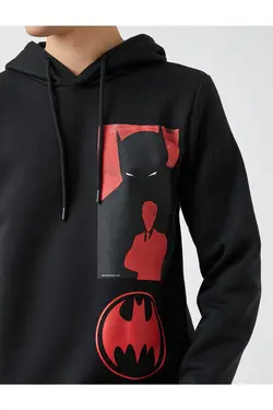 سوییشرت چاپی کلاهدار طرح بتمن برند Koton کد 1643869503