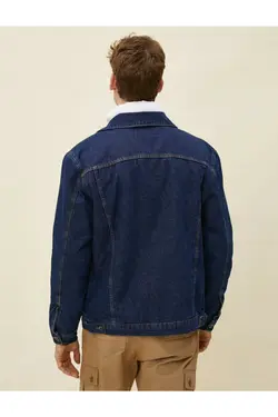 کت جین مردانه طرح‎دار جیبدار برند Koton کد 1643789180