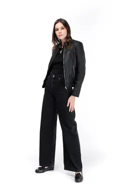 کت چرم بایکر یقه دیپلمات برند giasso کد 1643118670