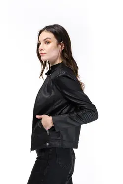 کت چرم بایکر یقه دیپلمات برند giasso کد 1643118670