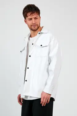 کت چرم پیراهن گشاد مردانه مصنوعی یقه سفید برند Ossyhomer کد 1643003336