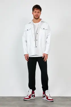 کت چرم پیراهن گشاد مردانه مصنوعی یقه سفید برند Ossyhomer کد 1643003336