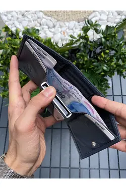 کیف پول جا کارتی چرم اصل طوسی برند bayderi کد 1642683626