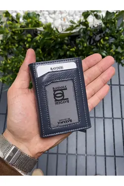 کیف پول جا کارتی چرم اصل طوسی برند bayderi کد 1642683626