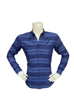 پیراهن مردانه راه‎راه آبی برند York Styles کد 1642397098