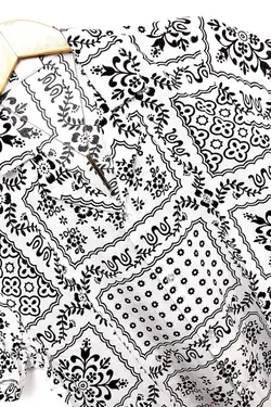 پیراهن مردانه ابریشم مصنوعی آستین کوتاه طرح‎دار سفید برند İnan Store کد 1641887187