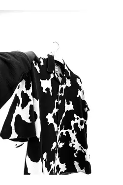 پیراهن گشاد طرح‎دار آستین کوتاه مشکی برند ablukaonline کد 1641714101