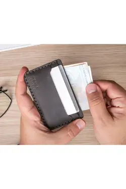 جا کارتی چرم طوسی برند MOKKA LEATHER کد 1641051728