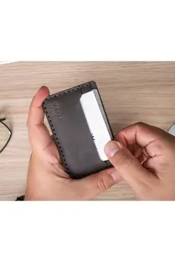 جا کارتی چرم طوسی برند MOKKA LEATHER کد 1641051728