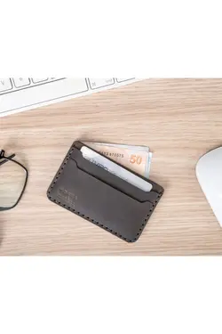 جا کارتی چرم طوسی برند MOKKA LEATHER کد 1641051728