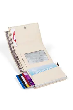 کیف پول اتوماتیک nova بژ جا کارتی چرم آدلینا برند Newish کد 1668791653