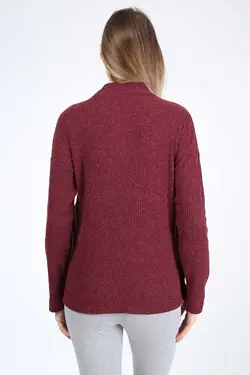 بلوز بافتنی شیردهی دکمه‎دار زرشکی بارداری برند Luvmabelly کد 1668769092