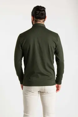 پلیور بافتنی یقه سه دکمه یشمی مردانه برند ZEKİ ÖZER کد 1668975065