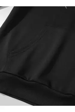 سوییشرت کلاهدار گشاد 100پنبه مشکی برند DE PLEIN کد 1668963904