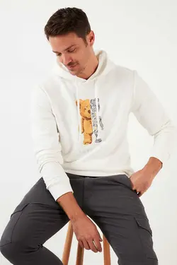 سوییشرت چاپ اسلیم فیت کلاهدار پنبه ای طرح‎دار مردانه برند Buratti کد 1669136676