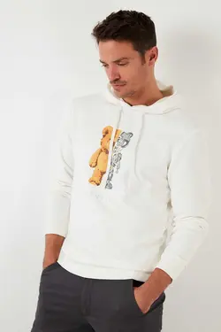 سوییشرت چاپ اسلیم فیت کلاهدار پنبه ای طرح‎دار مردانه برند Buratti کد 1669136676