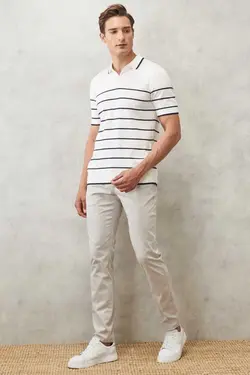 برش اسلیم فیت چینو جیبدار سنگی شلوار قالب تنگ مردانه برند Altınyıldız Classics کد 1669135540