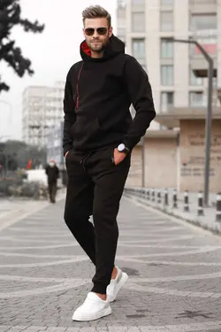 ست لباس راحتی مردانه مشکی برند Madmext کد 1669135067