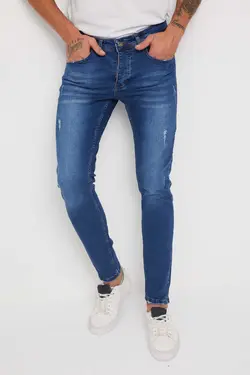 شلوار جین لایکرا اندامی آبی مردانه برند Newtime کد 1670072861