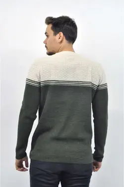 پلیور بافتنی یقه گرد رنگ سبز مردانه برند F&amp;K Örme کد 1669704902