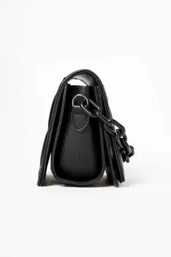 زنجیردار دوشی طرح‎دار پنبه دوزی شده مربع کیف بند‎دار سال ها مشکی زنانه برند NakshiStore کد 1670131955