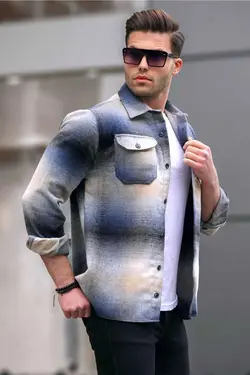 پیراهن سرمه ای چهارخونه برند Madmext کد 1671342977