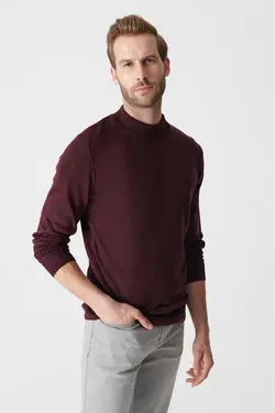 پلیور بافتنی یقه ساده نیمه اسکی مردانه برند Avva کد 1671515240