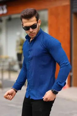 پیراهن اسلیم فیت مخملی برند YNGMENCLASS کد 1671603997