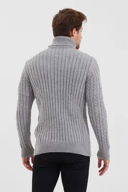 پلیور بافتنی طرح‎دار طوسی مردانه برند COOL TARZ کد 1671709300