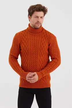 بافتنی طرح‎دار آجری مردانه برند COOL TARZ کد 1671709283