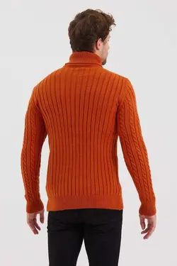 بافتنی طرح‎دار آجری مردانه برند COOL TARZ کد 1671709283