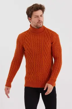 بافتنی طرح‎دار آجری مردانه برند COOL TARZ کد 1671709283