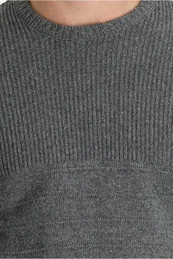 پلیور بافتنی اسلیم فیت طرح‎دار پشمی یقه گرد برند Kiğılı کد 1671709278