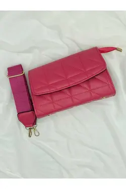 کیف دوشی پنبه دوزی شده سرخابی زنانه بند‎دار ۰ cantabest برند Nonamebags کد 1671956668