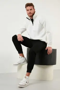 سوییشرت زمستانی مویی متناسب نرم پنبه ای داخل مردانه برند Buratti کد 1671901168