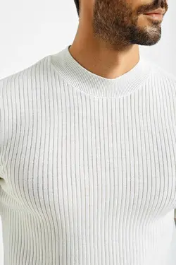 پلیور بافتنی آستین کوتاه یقه گرد شیری مردانه برند CHUBA کد 1672379166