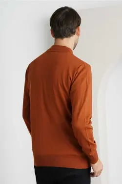 بافتنی تک نفره آجری مردانه برند Tarz Cool کد 1673706440