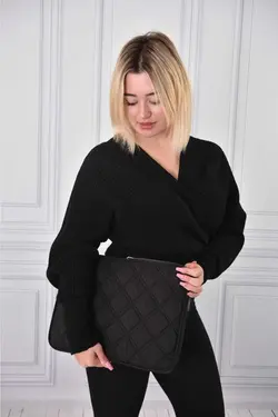 کیف لپ تاپ کاور حرفه ای پنبه دوزی شده 140 .13 13.3. مک بوک مشکی برند Polina کد 1674073567