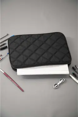 کیف لپ تاپ کاور حرفه ای پنبه دوزی شده 140 .13 13.3. مک بوک مشکی برند Polina کد 1674073567