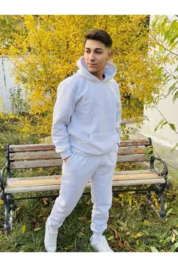 ست لباس راحتی راحت 3نخ ملانژ سفید برند YAKAMEL کد 1674318838