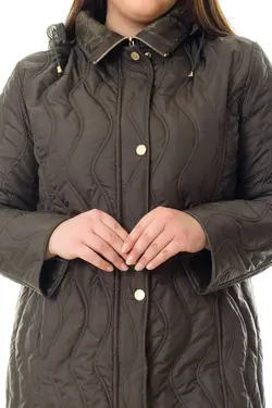 کاپشن پالتو سایز بزرگ بسته زیپ دار پنبه دوزی شده زنانه برند FİERTE کد 1646882770
