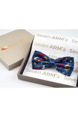 پاپیون مردانه ابریشم رنگ قرمز آبی برند SEVEN ARMA کد 1644502035