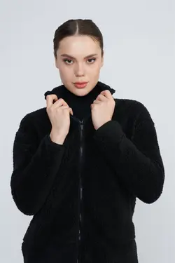 کت جیب دار زیپدار مخمل مشکی برند nalu کد 1644371291